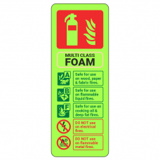 Photoluminescent MultiCHEM Foam Extinguisher ID Sign (Portrait)