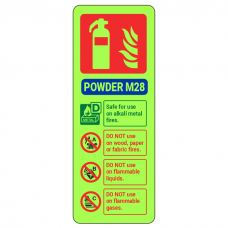Photoluminescent Powder M28 Extinguisher ID Sign (Portrait)