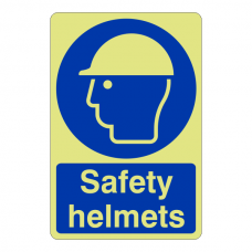 Photoluminescent Safety Helmets Sign 