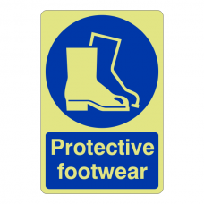 Photoluminescent Protective Footwear Sign