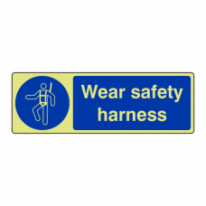 Photoluminescent Wear Safety Harness Sign (Landscape)