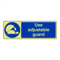 Photoluminescent Use Adjustable Guard Sign (Landscape)