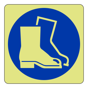 Photoluminescent Protective Footwear Sign (logo)