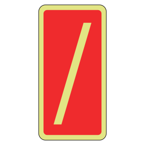 Photoluminescent Marker Number Forward Slash Sign (red)