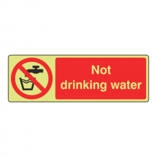 Photoluminescent Not Drinking Water Sign (Landscape)