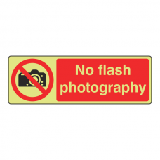 Photoluminescent No Flash Photography Sign (Landscape)