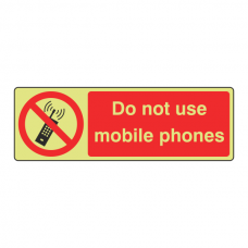 Photoluminescent Do Not Use Mobile Phones Sign (Landscape)
