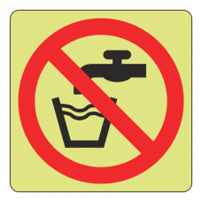 Photoluminescent Not Drinking Water Sign (logo)