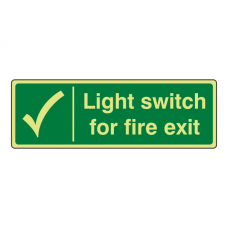 Photoluminescent Light Switch For Fire Escape Sign (Landscape)