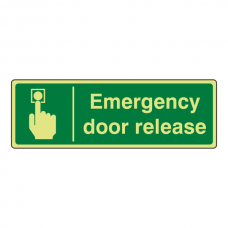 Photoluminescent Emergency Door Release Sign (Landscape)
