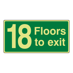 Photoluminescent 18 Floors To Exit Sign