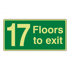 Photoluminescent 17 Floors To Exit Sign