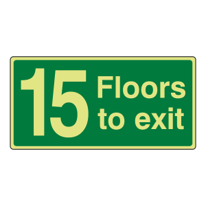 Photoluminescent 15 Floors To Exit Sign