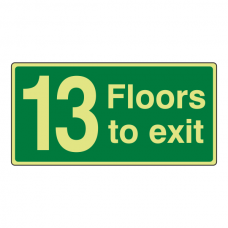 Photoluminescent 13 Floors To Exit Sign