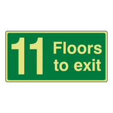 Photoluminescent 11 Floors To Exit Sign