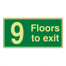 Photoluminescent 9 Floors To Exit Sign