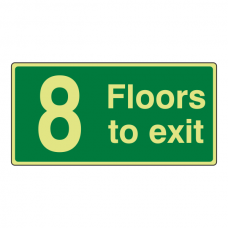 Photoluminescent 8 Floors To Exit Sign