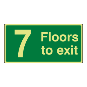 Photoluminescent 7 Floors To Exit Sign