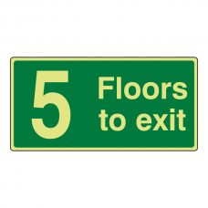 Photoluminescent 5 Floors To Exit Sign