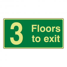 Photoluminescent 3 Floors To Exit Sign