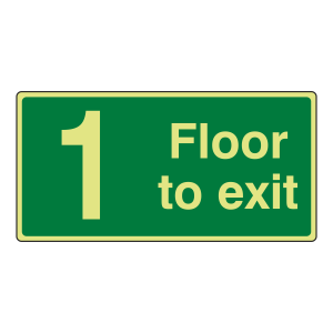 Photoluminescent 1 Floor To Exit Sign