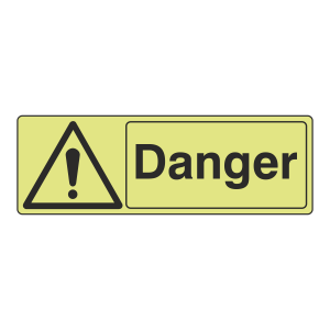 Photoluminescent Danger Sign (Landscape)