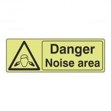 Photoluminescent Danger Noise Area Sign (Landscape)