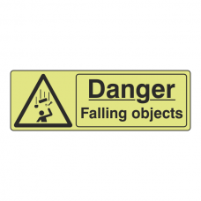 Photoluminescent Danger Falling Objects Sign (Landscape)