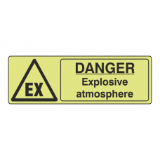Photoluminescent Danger Explosive Atmosphere Sign (Landscape)