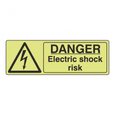 Photoluminescent Danger Electric Shock Risk Sign (Landscape)