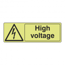 Photoluminescent High Voltage Sign (Landscape)