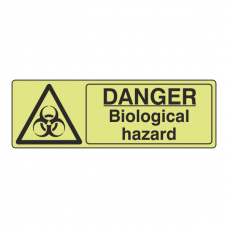 Photoluminescent Danger Biological Hazard Sign (Landscape)