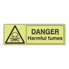 Photoluminescent Danger Harmful Fumes Sign (Landscape)