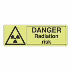 Photoluminescent Danger Radiation Risk Sign (Landscape)