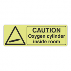 Photoluminescent Oxygen Cylinder Inside Room Sign (Landscape)
