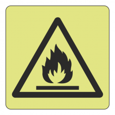 Photoluminescent Flammable Sign (logo)