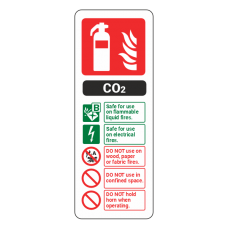 CO2 Fire Extinguisher ID Sign (Portrait)
