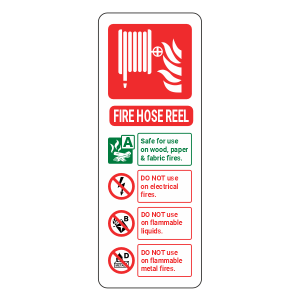 Fire Hose Reel Extinguisher ID Sign (Portrait)