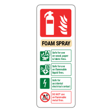 Electrical Foam Spray Extinguisher ID Sign (Portrait)