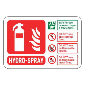 Hydro-Spray Extinguisher ID Sign (Landscape)
