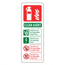 Clean Agent Fire Extinguisher ID Sign (Portrait)