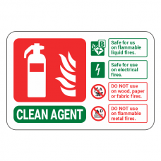 Clean Agent Extinguisher ID Sign (Landscape)