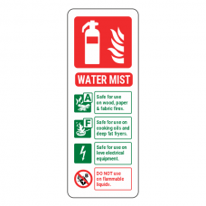 Water Mist Fire Extinguisher ID Sign (Portrait)