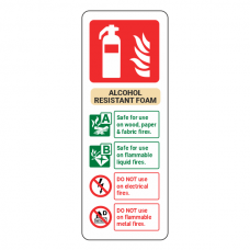 Alcohol Resistant Foam Fire Extinguisher ID Sign (Portrait)