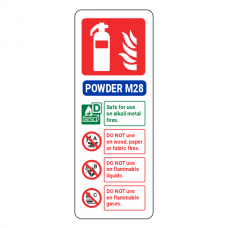 Powder M28 Fire Extinguisher ID Sign (Portrait)