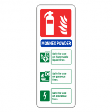 Monnex Powder Fire Extinguisher ID Sign (Portrait)