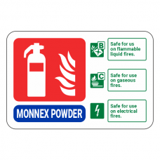 Monnex Powder Fire Extinguisher ID Sign (Landscape)