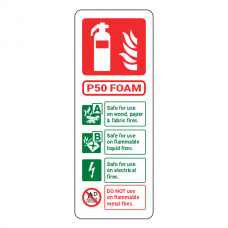 P50 Foam Fire Extinguisher ID Sign (Portrait)