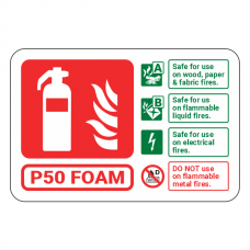P50 Foam Fire Extinguisher ID Sign (Landscape)