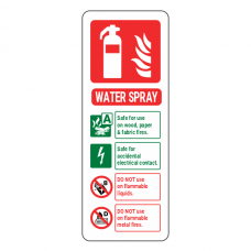 Water Spray Fire Extinguisher ID Sign (Portrait)